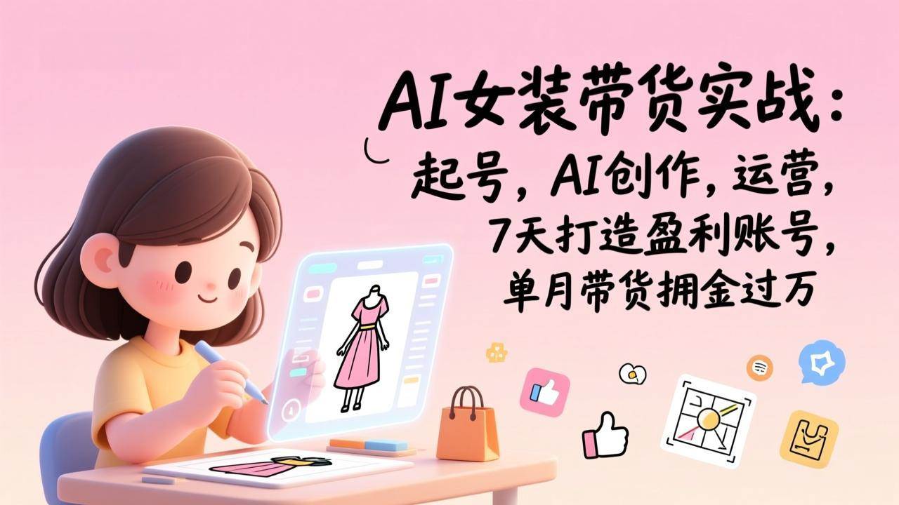（17117期）AI女装带货实战班（更新）：起号，AI创作，运营，7天打造盈利账号，单月带货佣金过万-网亿资源平台