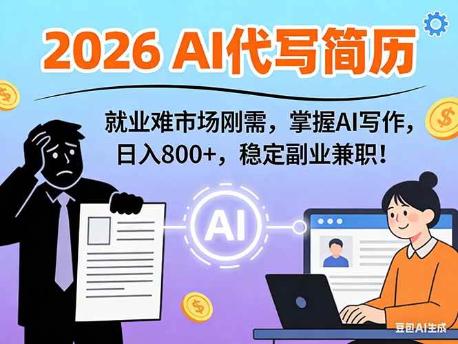 （17119期）AI代写简历，超暴利，用万能模板月入1-3万实战教程，2026年市场刚需！-网亿资源平台