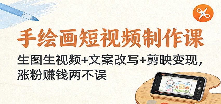 手绘画短视频制作课：生图生视频+文案改写+剪映变现，涨粉赚钱两不误-邪修侠 - 演示