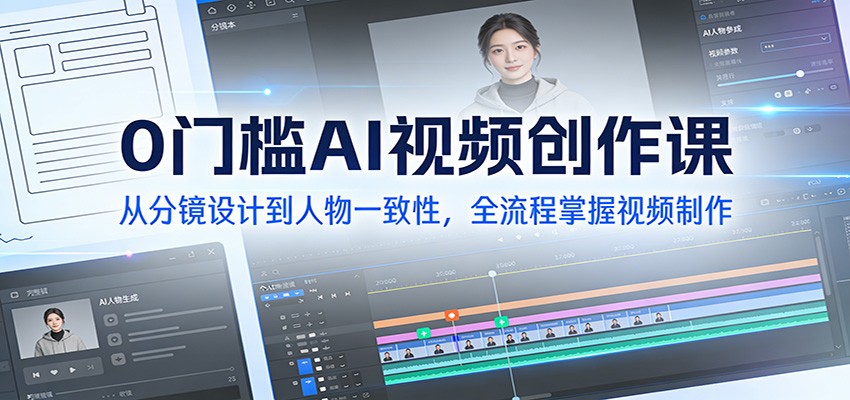 0门槛AI视频创作课:从分镜设计到人物一致性,全流程掌握视频制作 0门槛AI视频创作课:从分镜设计到人物一致性,全流程掌握视频制作