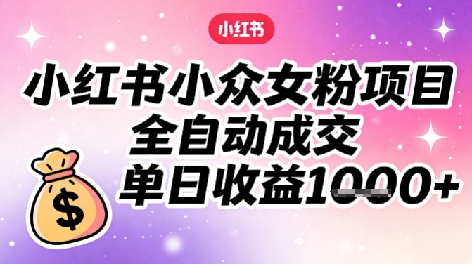 小红书小众女粉项目，全自动成交，单日收益多张-邪修侠 - 演示