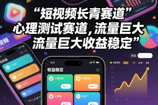 短视频长青赛道，心里测试赛道，流量巨大，收益稳定-邪修侠 - 演示