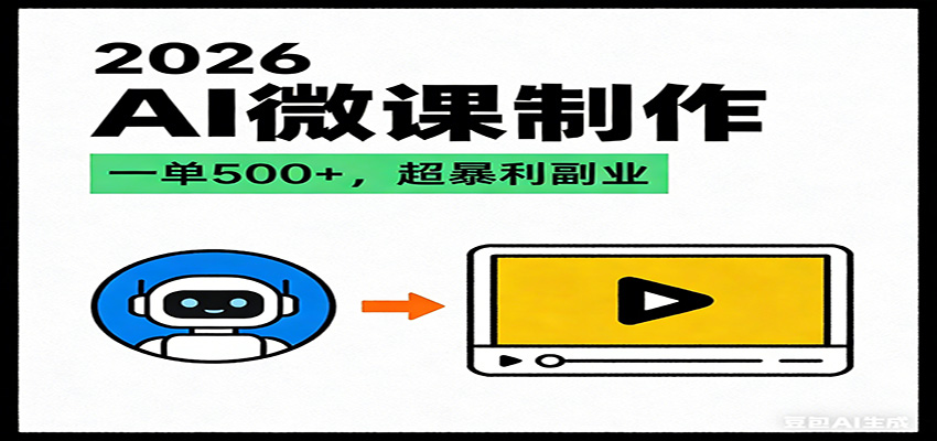 2026AI 风口最稳副业：微课代写制作，一单 500+，人人可做的蓝海项目-邪修侠 - 演示