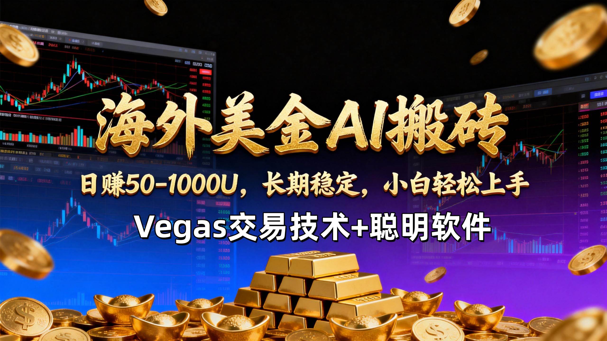 （17143期）【海外美金AI搬砖】Vegas交易技术+聪明软件，日赚50-1000U，长期稳定，小白轻松上手。-网亿资源平台