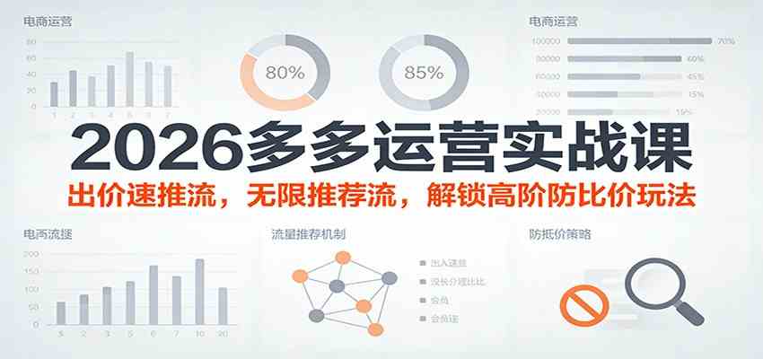 2026多多运营实战课：出价速推流，无限推荐流，解锁高阶防比价玩法（更新）-网亿资源平台