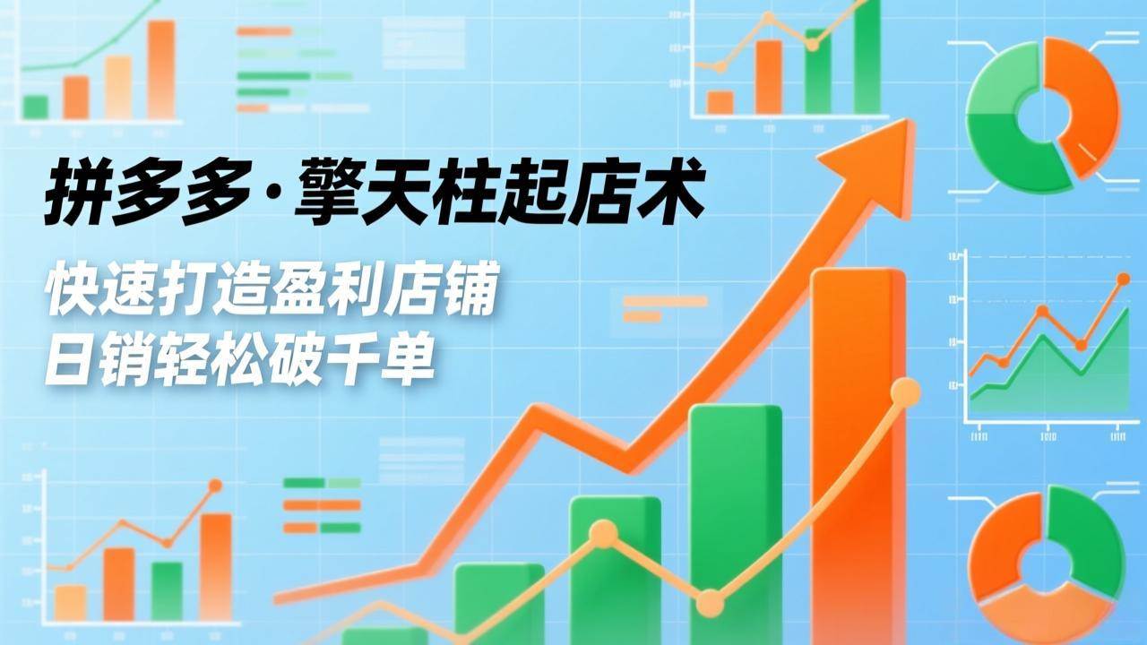 （17149期）拼多多·擎天柱起店术，爆流布局、利润起飞、不断流，快速打造盈利店铺，日销轻松破千单-网亿资源平台