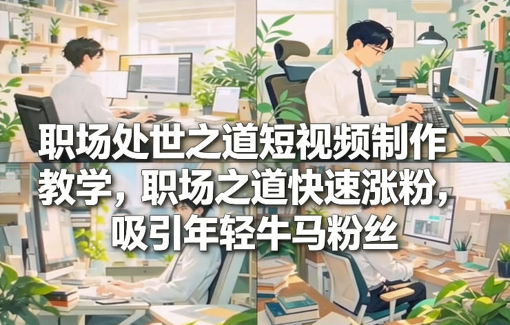 职场处世之道短视频制作教学，职场之道快速涨粉，吸引年轻牛马粉丝-邪修侠 - 演示