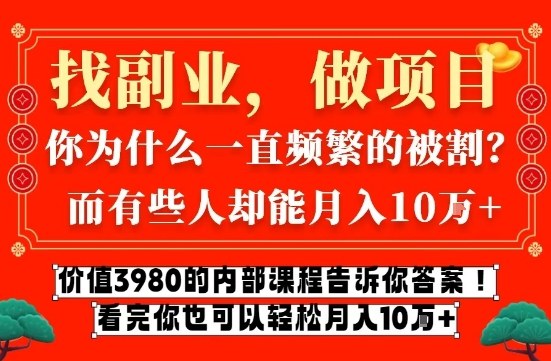 价值3980的网创内部课程，告诉你互联网创业月入10个W的秘密【揭秘】-邪修侠 - 演示
