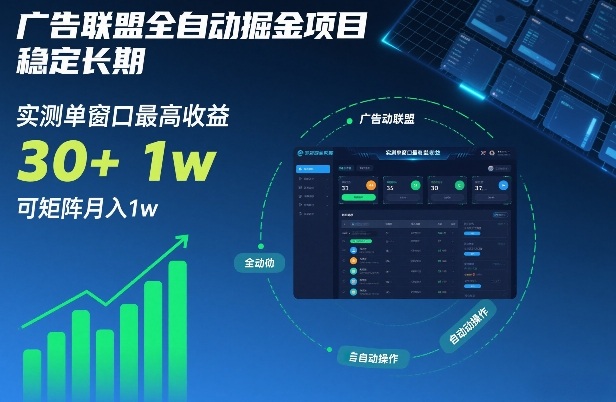 广告联盟全自动掘金项目，稳定长期，实测单窗口最高收益30+，可矩阵月入1w+【揭秘】-邪修侠 - 演示