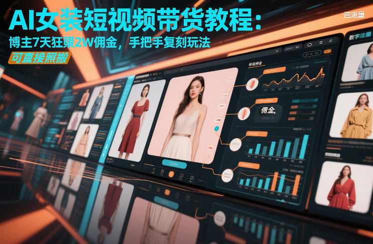 AI女装短视频带货教程：博主7天狂賺2W佣金，手把手复刻玩法，可直接照搬-邪修侠 - 演示