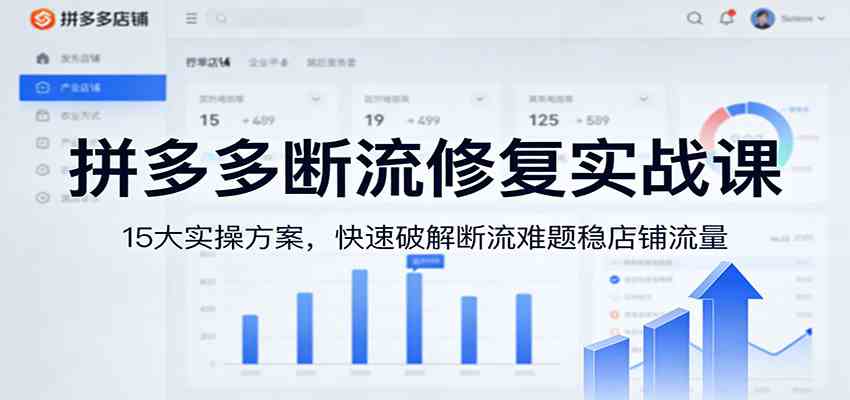 拼多多断流修复实战课：15大实操方案，快速破解断流难题稳店铺流量-网亿资源平台