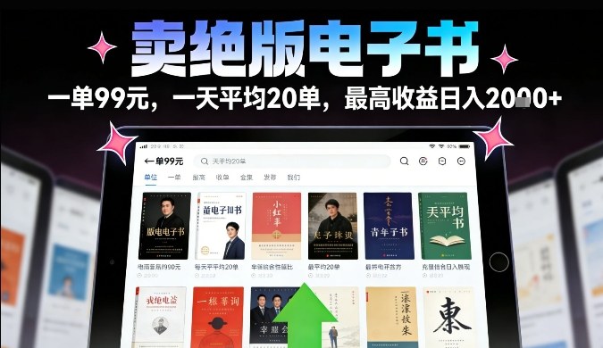 卖绝版电子书，一单99米一天平均20单，最高收益日入2k+，落地性强且变现稳定【揭秘】-邪修侠 - 演示
