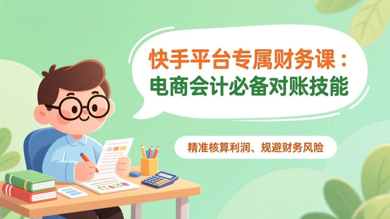 （17167期）快手平台专属财务课：电商会计必备对账技能，精准核算利润、规避财务风险-网亿资源平台