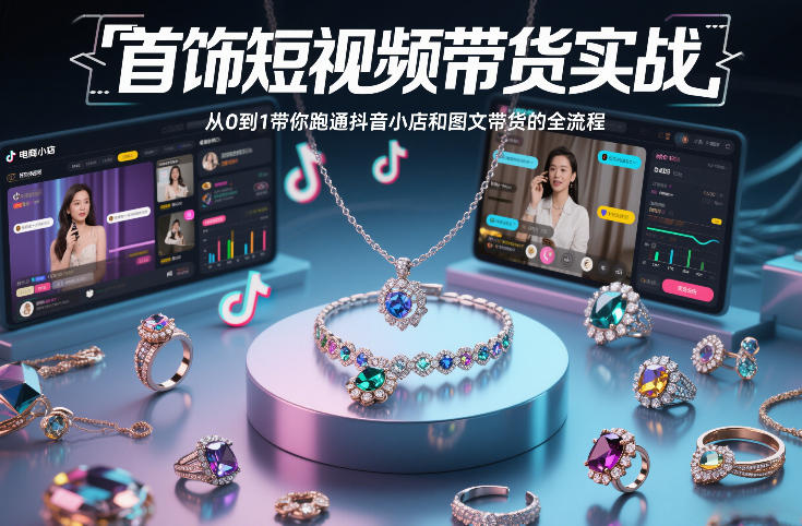 首饰短视频带货实战，从0到1带你跑通抖音小店和图文带货的全流程-邪修侠 - 演示