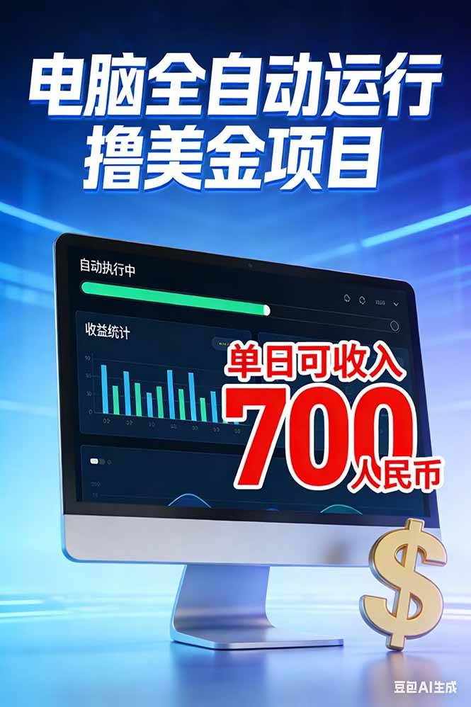 （17169期）2026年电脑全自动赚美金项目，单电脑日收益700+-网亿资源平台