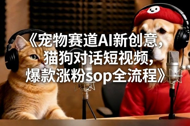 宠物赛道AI新创意,猫狗对话短视频,爆款涨粉sop全流程-邪修侠 - 演示
