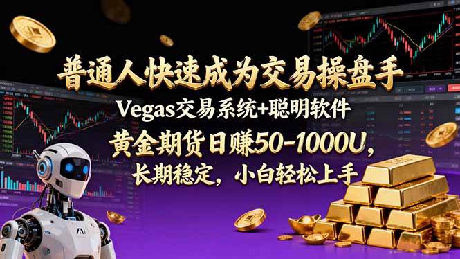 （17178期）普通人快速成为交易操盘手 Vegas交易系统+聪明软件 ， 黄金期货日赚50-1000U， 长期稳定，小…-网亿资源平台