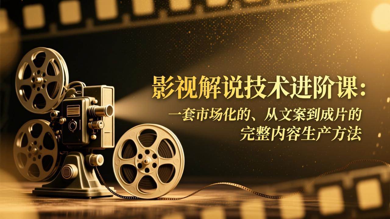 （17185期）影视解说技术进阶课：一套市场化的、从文案到成片的完整内容生产方法-网亿资源平台