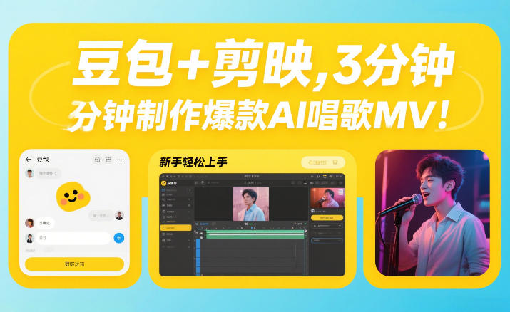 豆包+剪映，3分钟制作爆款AI唱歌MV，新手轻松上手-网亿资源平台
