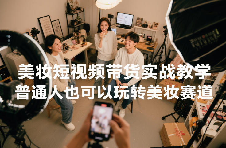 美妆短视频带货实战教学，普通人也可以玩转美妆赛道-网亿资源平台