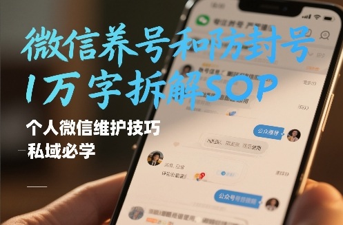微信养号和防封号1万字拆解SOP，个人微信维护技巧，私域必学【文档】-邪修侠 - 演示