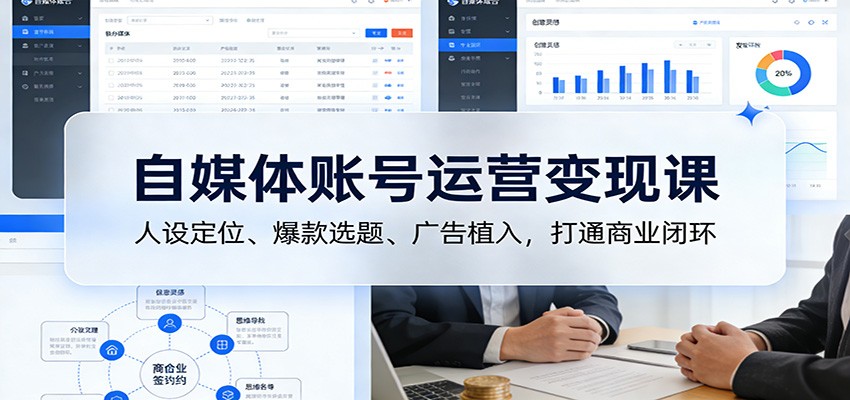 自媒体账号运营变现课：人设定位、爆款选题、广告植入，打通商业闭环-邪修侠 - 演示