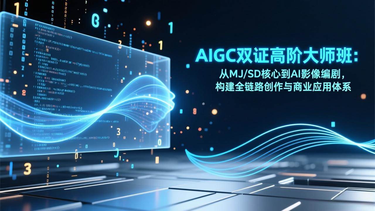 （17198期）AIGC双证高阶大师班：从MJ/SD核心到AI影像编剧，构建全链路创作与商业应用体系-网亿资源平台