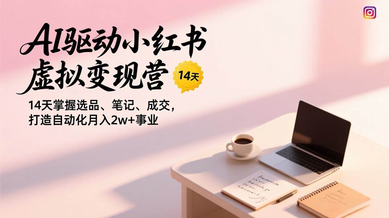 （17204期）AI驱动小红书虚拟变现营，14天掌握选品、笔记、成交，打造自动化月入2w+事业-网亿资源平台