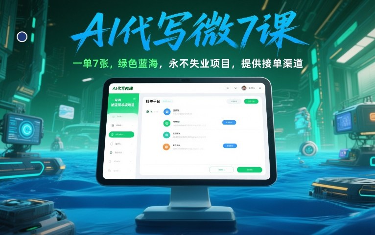AI代写微课,一单7张,绿色蓝海,永不失业项目,提供接单渠道!-邪修侠 - 演示