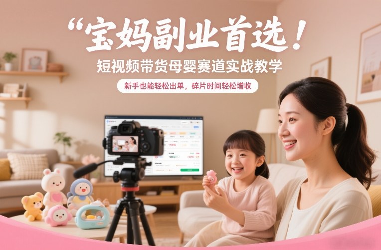 宝妈副业首选！短视频带货母婴赛道实战教学，新手也能轻松出单，碎片时间轻松增收-邪修侠 - 演示
