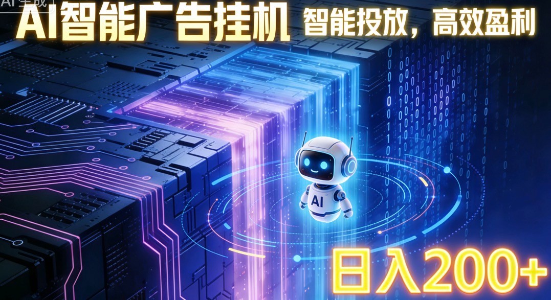 ai智能广告挂机项目,合规挂载广告即可赚取收益,单日收益可达400~500+-邪修侠