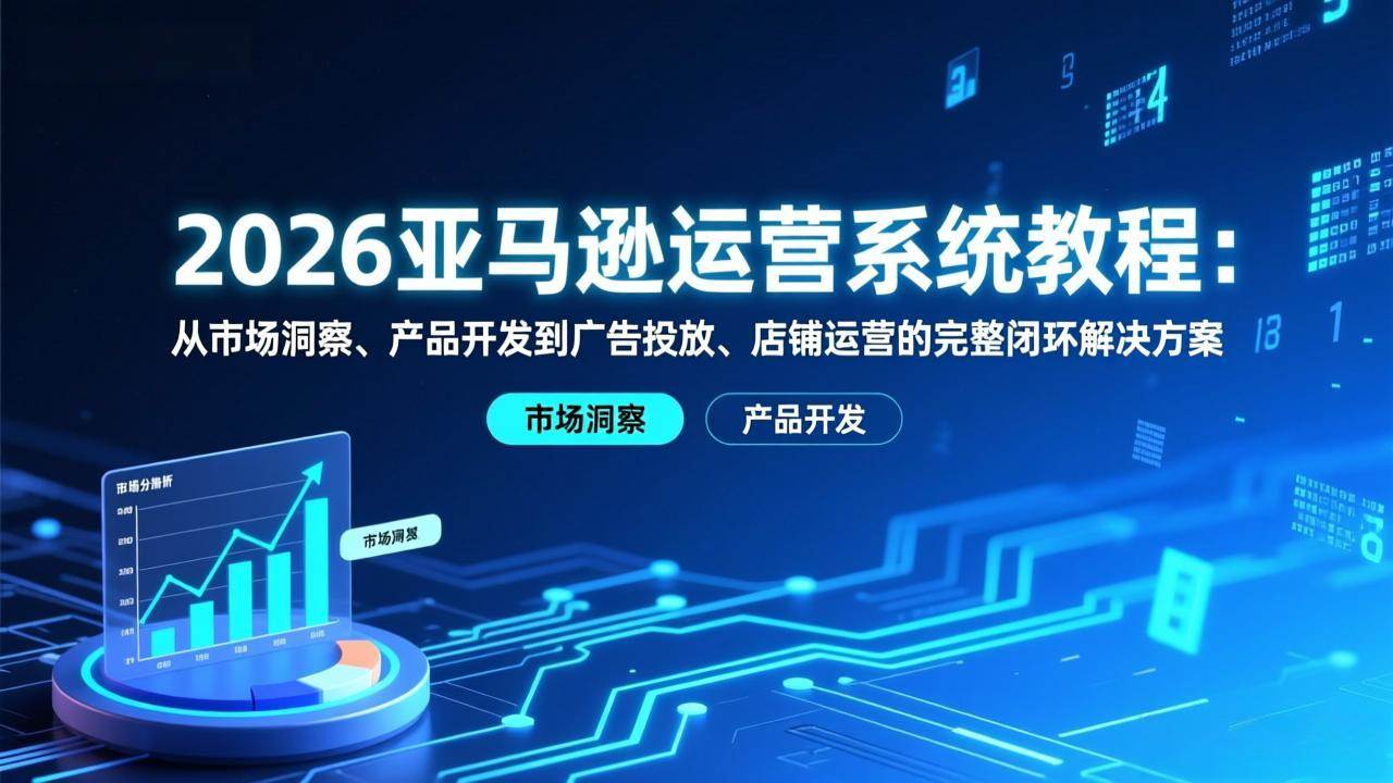 （17208期）2026亚马逊运营系统教程：从市场洞察、产品开发到广告投放、店铺运营的完整闭环解决方案-网亿资源平台