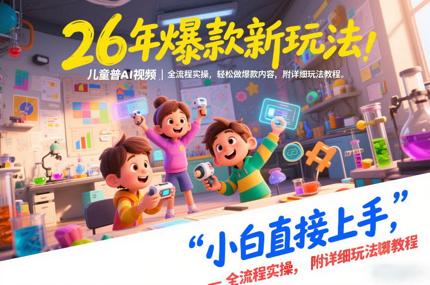 26年爆款新玩法,儿童科普AI视频,全流程实操,轻松做爆款内容,小白直接上手,附详细玩法教程-邪修侠 - 演示