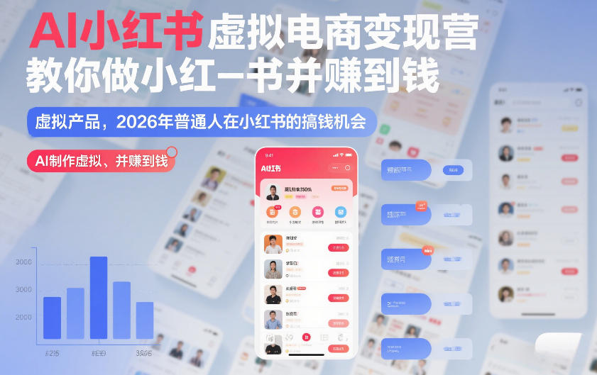 AI小红书虚拟电商变现营，教你做小红书并賺到钱，虚拟产品，2026年普通人在小红书的搞钱机会（更新中）-邪修侠 - 演示