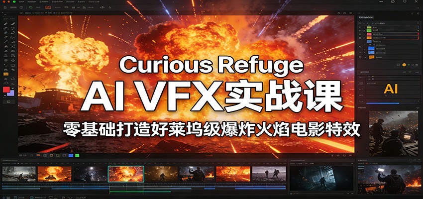 Curious Refuge AI VFX实战课，零基础打造好莱坞级爆炸火焰电影特效-邪修侠