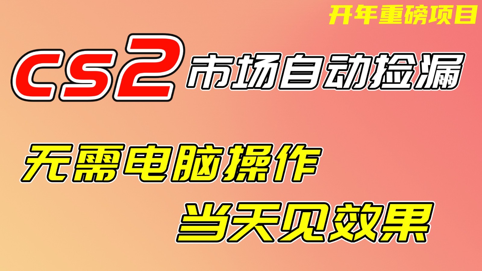 CS2市场挂机项，无需电脑操作，无需进入游戏，当天见效果，支持任何形式验证-邪修侠 - 演示