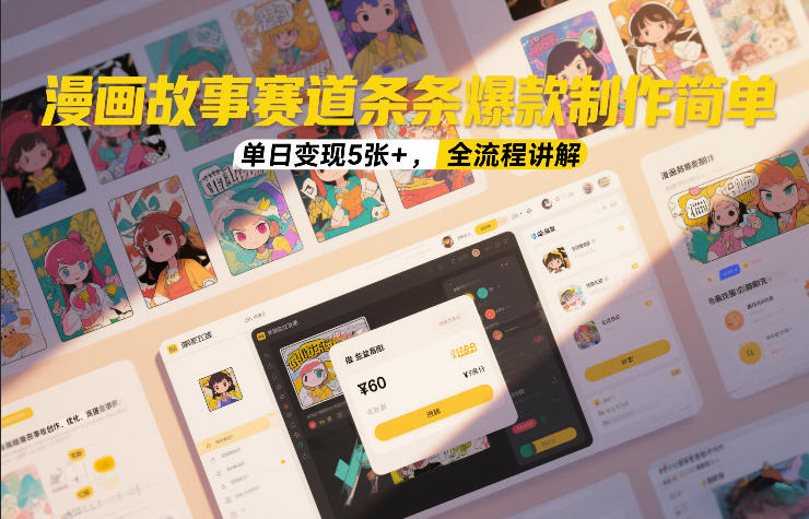 漫画故事赛道条条爆款制作简单，单日变现5张+，全流程讲解-邪修侠 - 演示