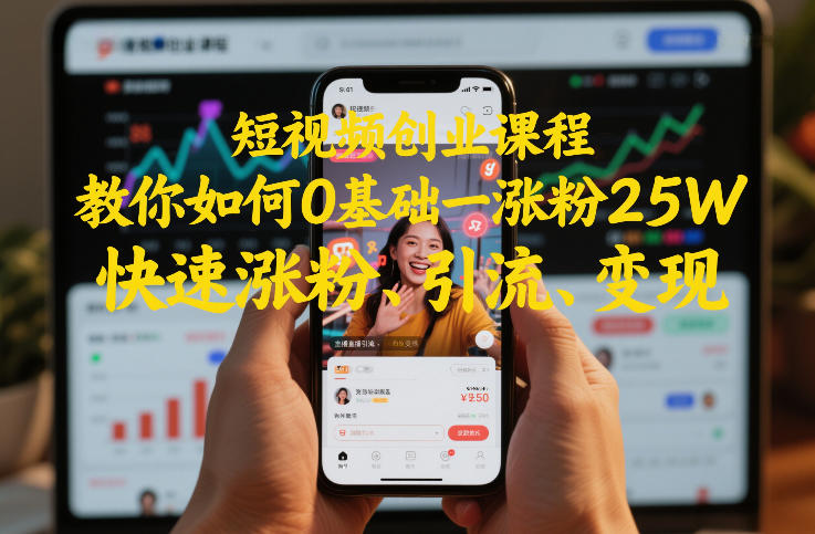短视频创业课程,教你如何0基础一天涨粉25W,快速涨粉、引流、变现-邪修侠 - 演示