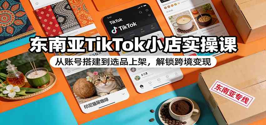 东南亚TikTok小店实操课：从账号搭建到选品上架，解锁跨境变现-网亿资源平台