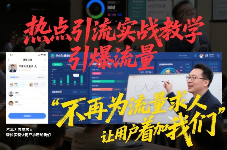 热点引流实战教学，引爆流量，不再为流量求人，轻松实现让用户求着加我们-邪修侠 - 演示