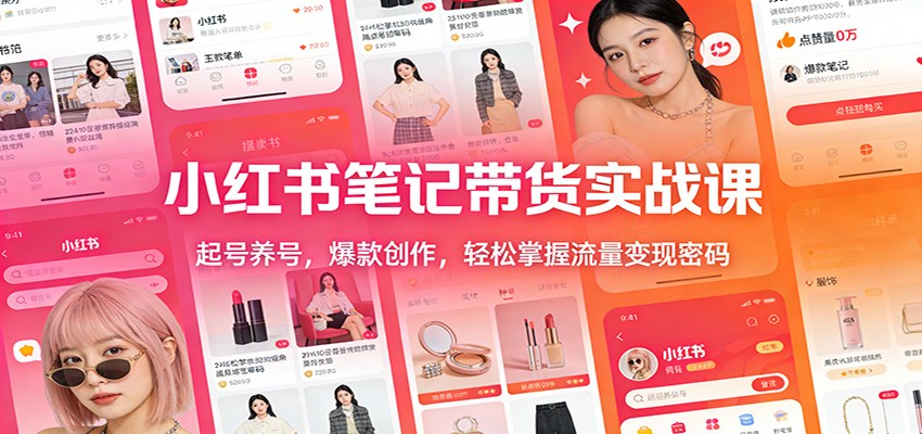 小红书笔记带货实战课:起号养号,爆款创作,轻松掌握流量变现密码-邪修侠 - 演示