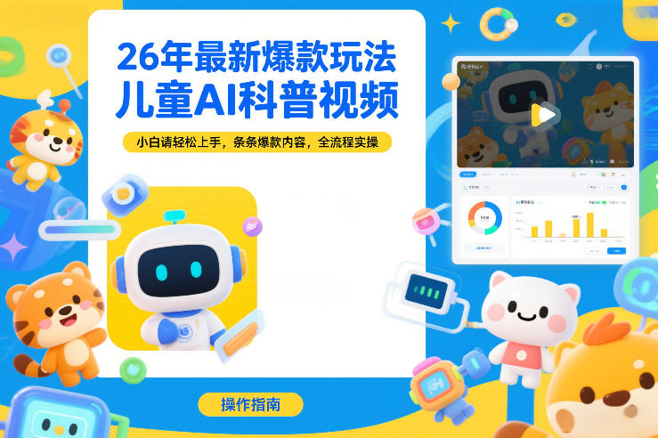 26年最新爆款玩法,儿童AI科普视频,小白请轻松上手,条条爆款内容,全流程实操-邪修侠 - 演示