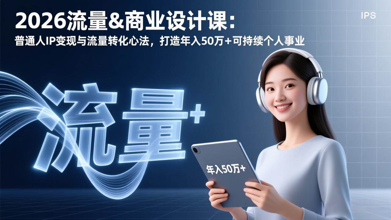 （17246期）2026流量&商业设计课：普通人IP变现与流量转化心法，打造年入50万+可持续个人事业-网亿资源平台