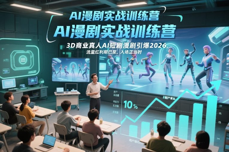 AI漫剧实战训练营，3D商业真人AI短剧漫剧引爆2026，流量红利期已至，入场正当时-邪修侠 - 演示