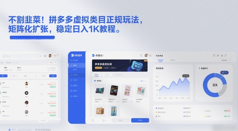 不割韭菜！拼多多虚拟类目正规玩法，矩阵化扩张，稳定日入1K教程【揭秘】-邪修侠 - 演示