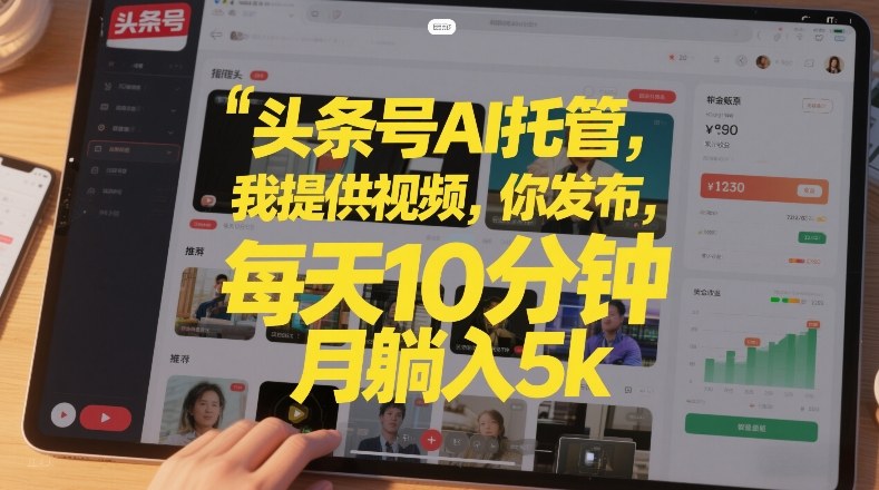 头条号AI托管,我提供视频,你发布,每天10分钟,月躺入5k+【揭秘】-邪修侠 - 演示