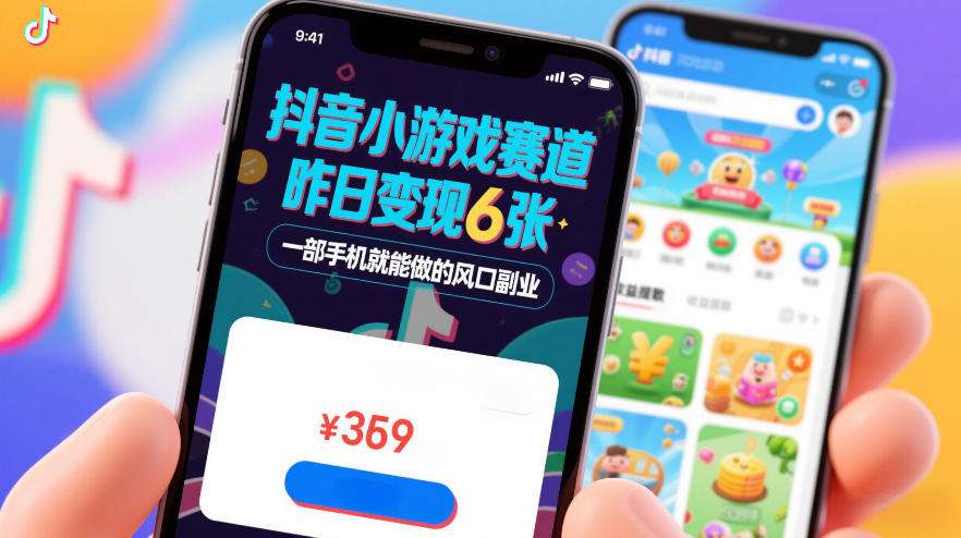 抖音小游戏赛道，昨日变现600+，零基础一部手机就能做的风口副业【揭秘】-网亿资源平台