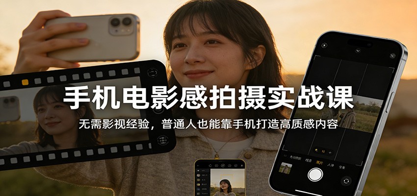 手机电影感拍摄实战课:无需影视经验,普通人也能靠手机打造高质感内容-邪修侠 - 演示