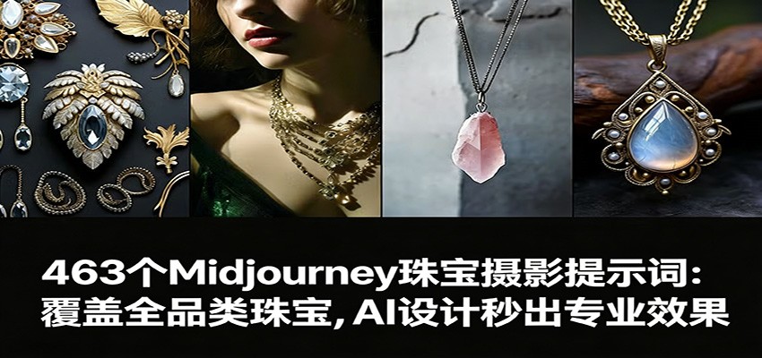 463个Midjourney珠宝摄影提示词：覆盖全品类珠宝，AI设计秒出专业效果-邪修侠 - 演示