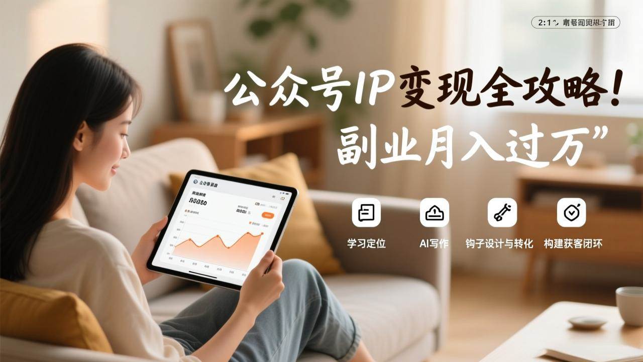 （17275期）公众号IP变现全攻略，学习定位、AI写作、钩子设计与转化，构建获客闭环，副业月入过万-网亿资源平台